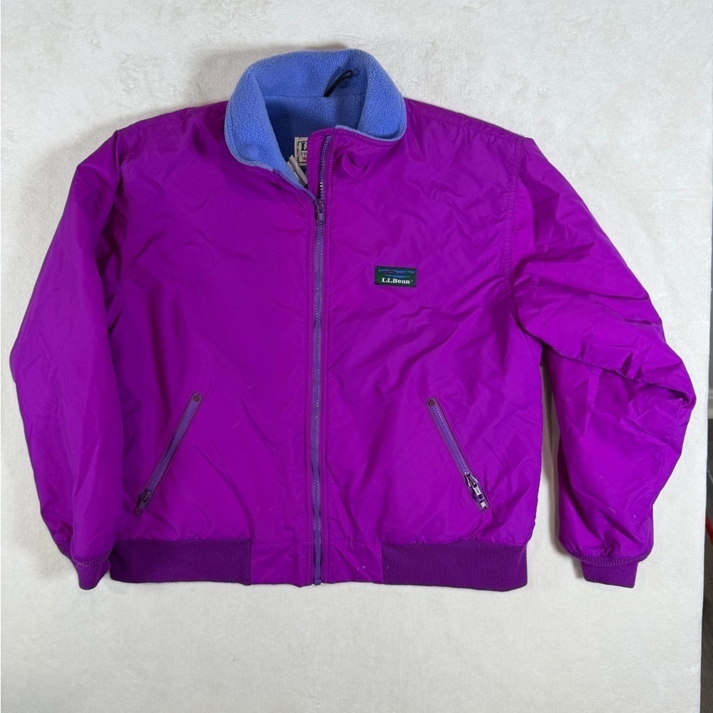 L.L. Bean Size Large Blue Vintage Made in USA Maine Warm-up Jacket Coat